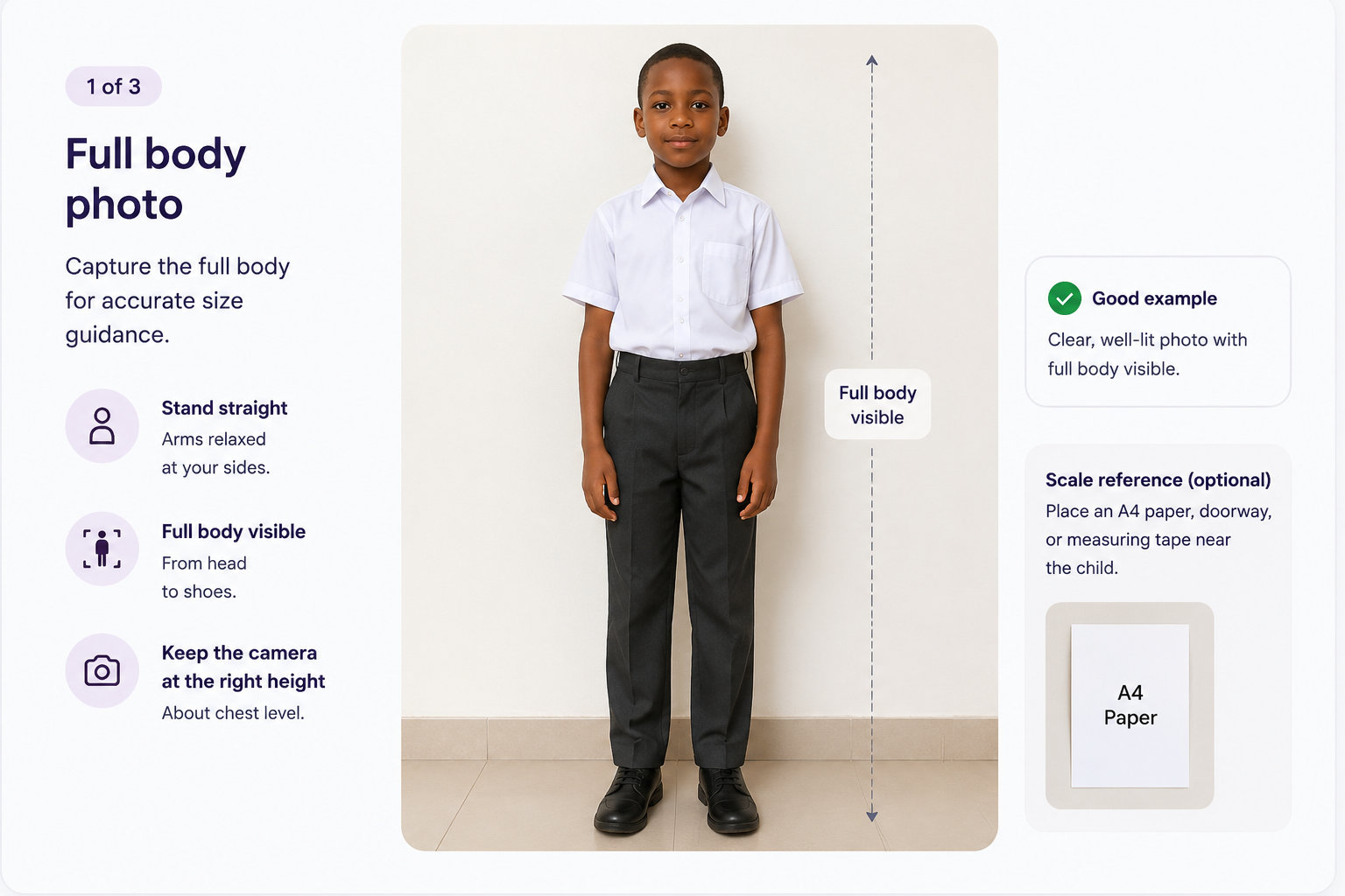 Full body photo guide