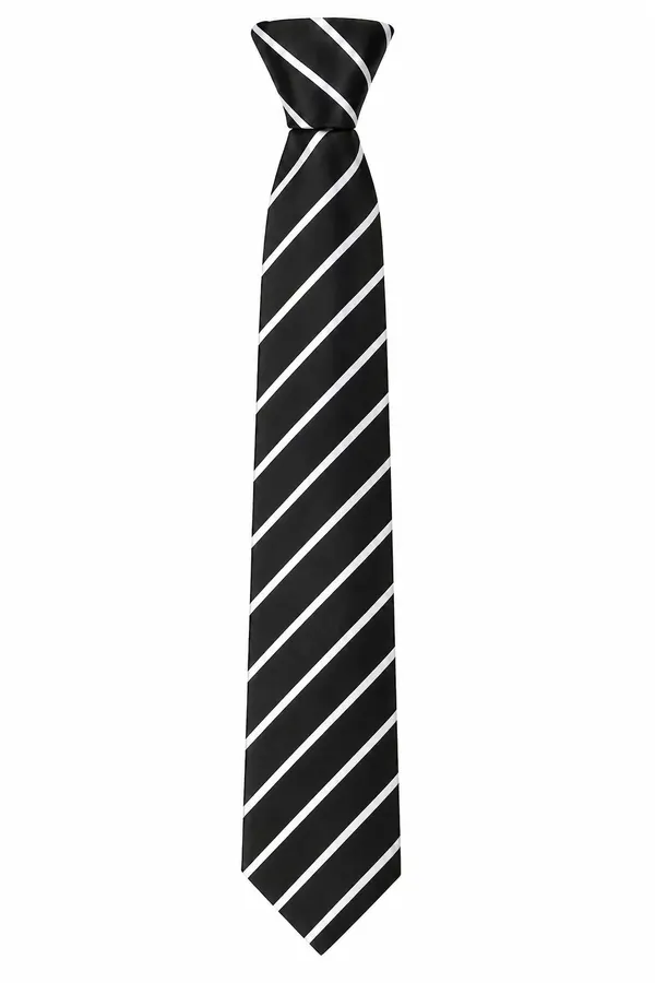 Black striped school tie