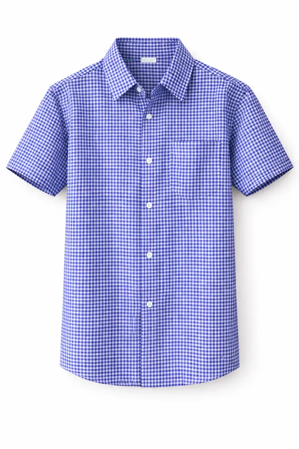 Blue and White checked school shirt