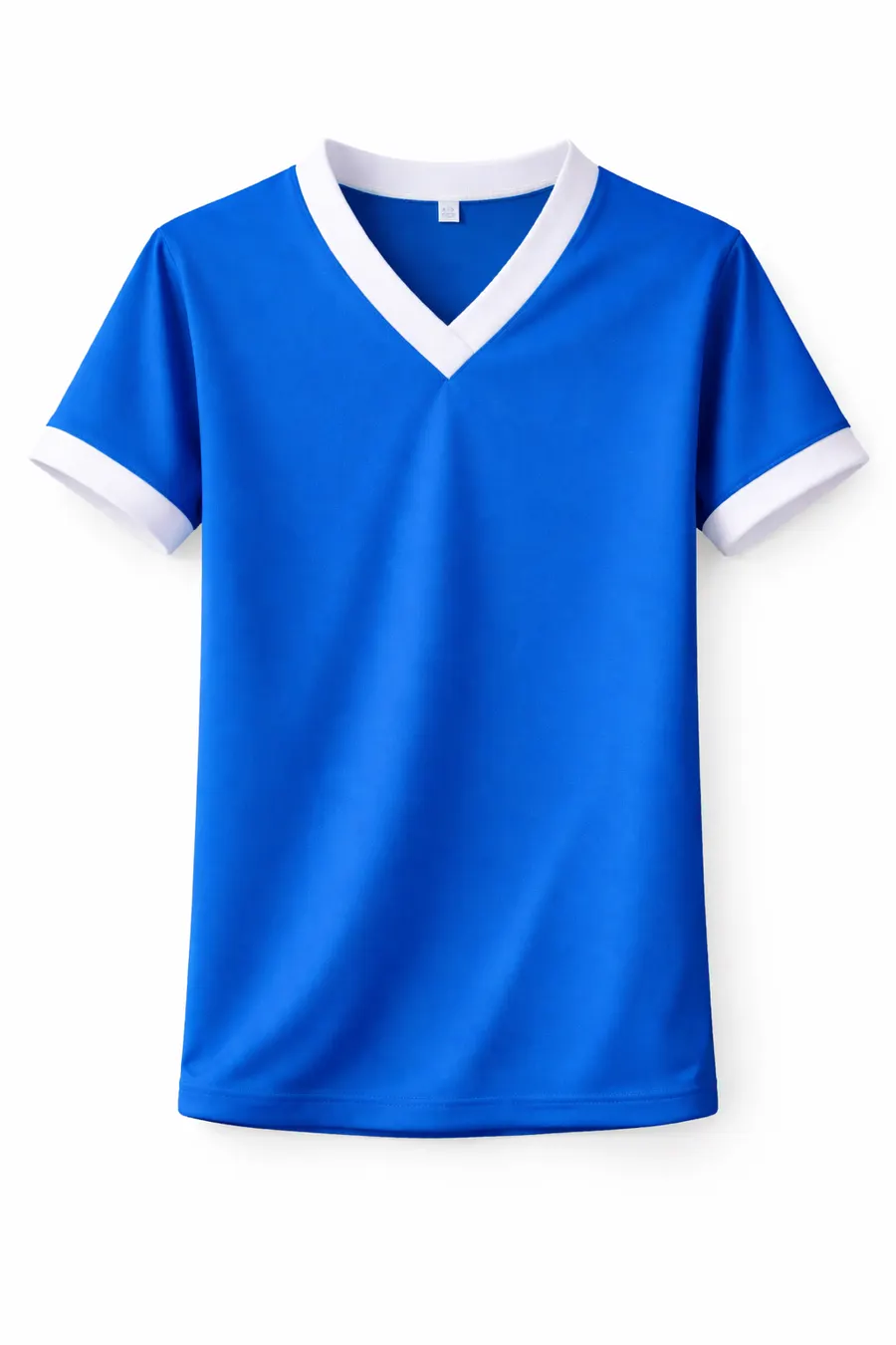 Blue with white v-neck trim PE wear