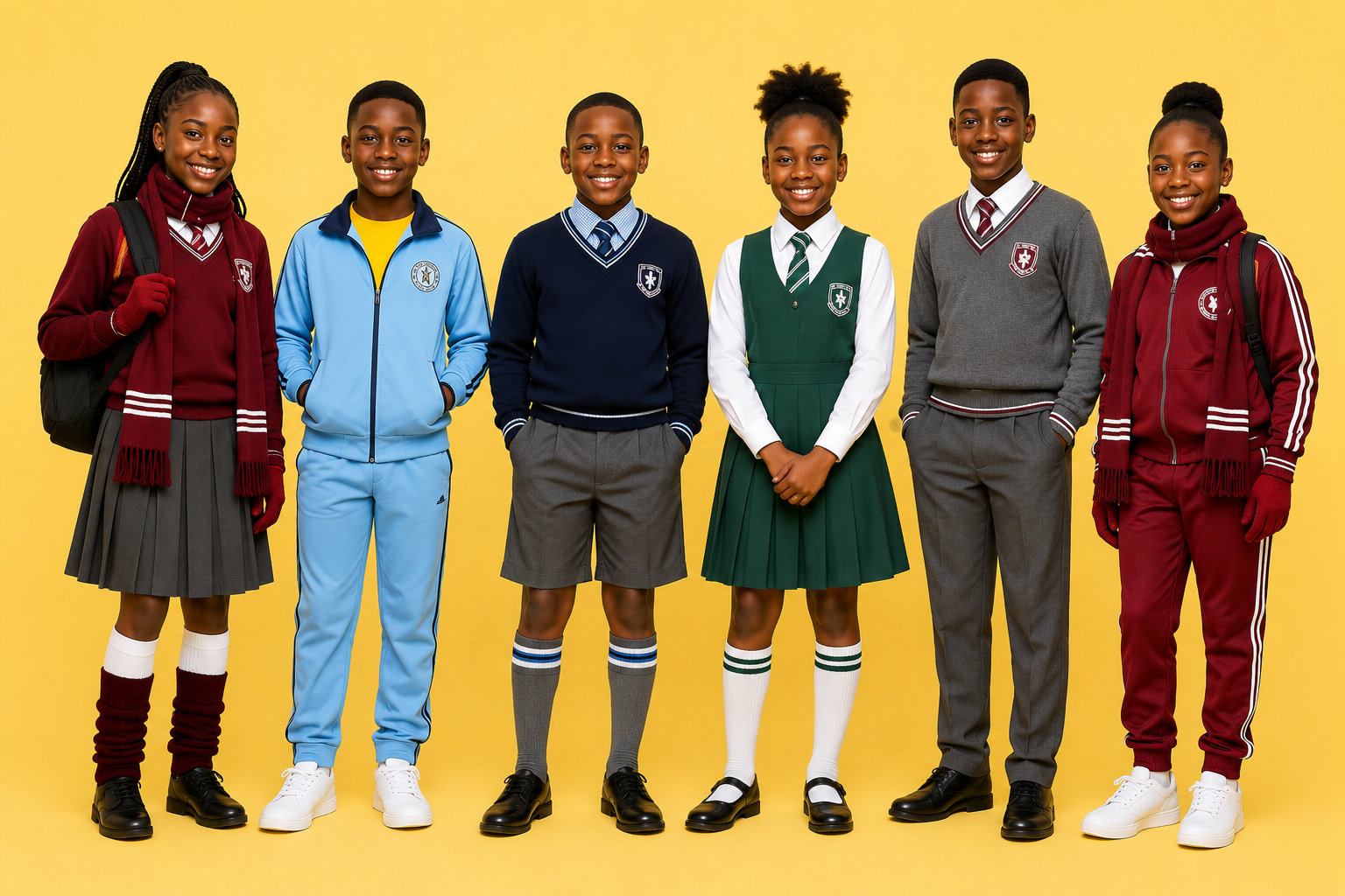 Students wearing school uniforms during a normal school term